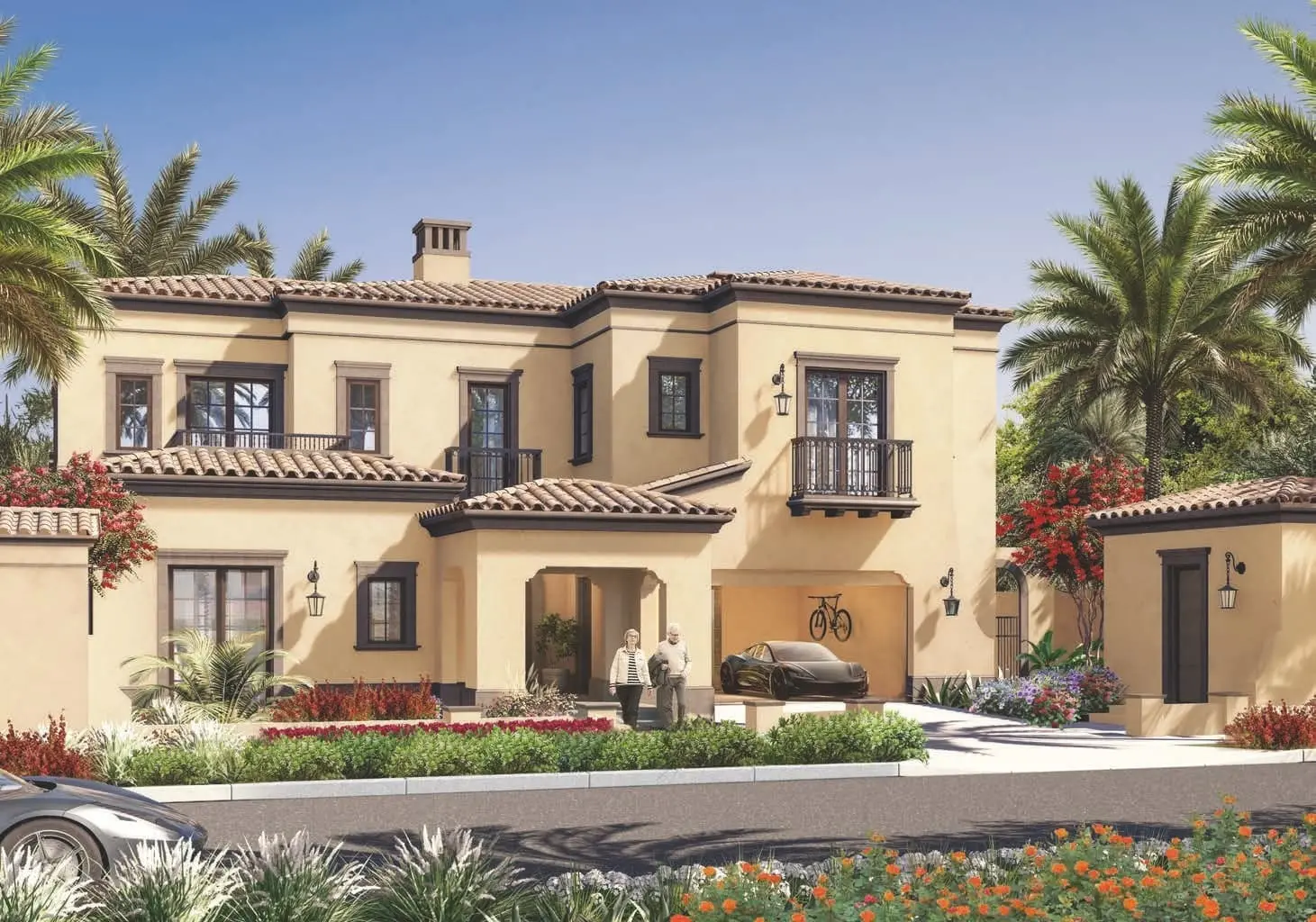 Bloom Living Cordoba gated community street view Zayed City Abu Dhabi