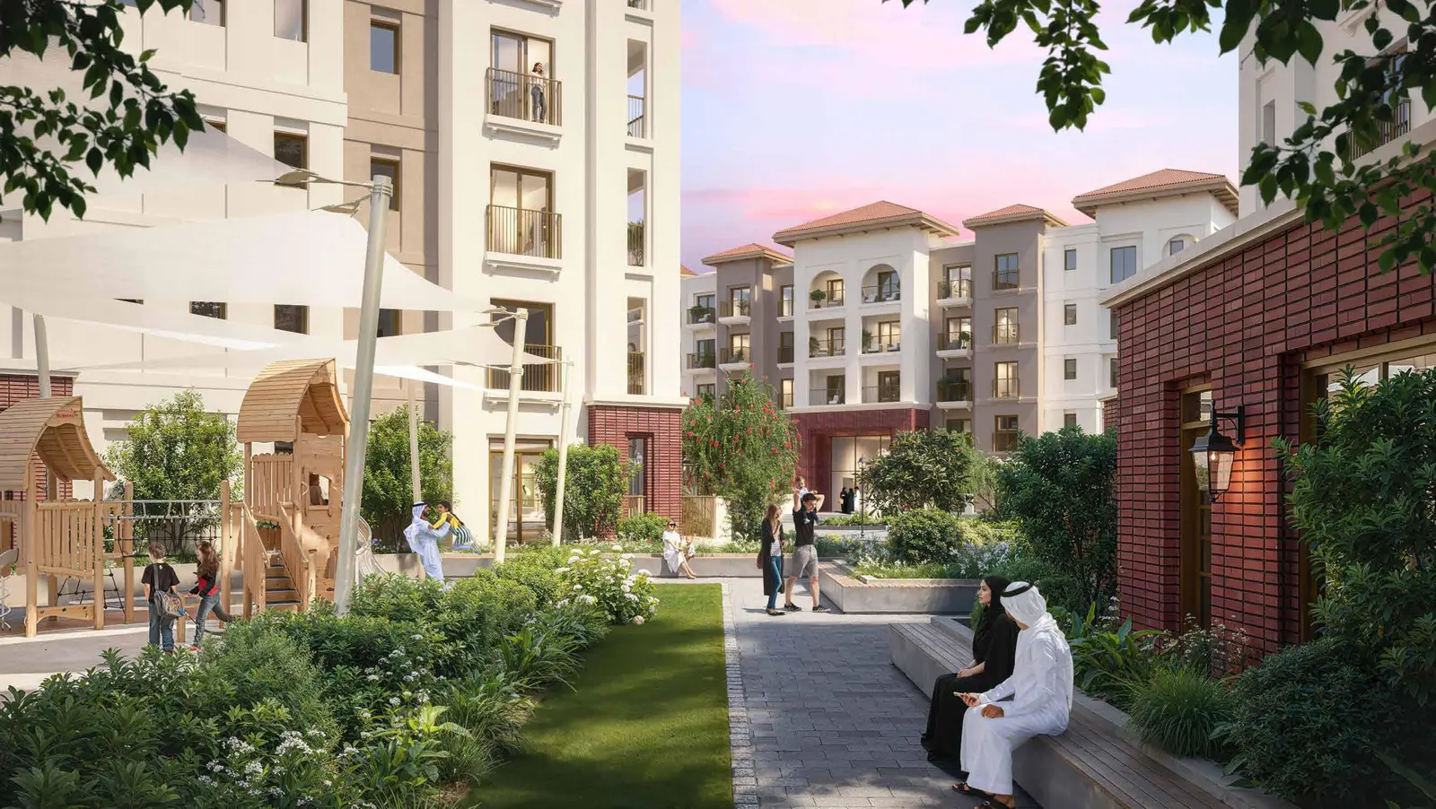 Bloom Living Granada 2 Abu Dhabi waterfront-inspired community exterior with lush surroundings.jpg