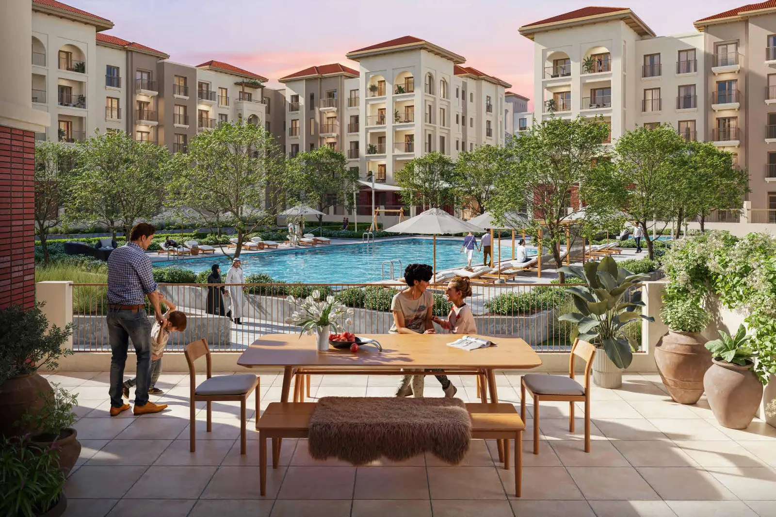 Bloom Living Granada 2 Abu Dhabi apartment exterior view with Mediterranean-inspired architecture.jpg