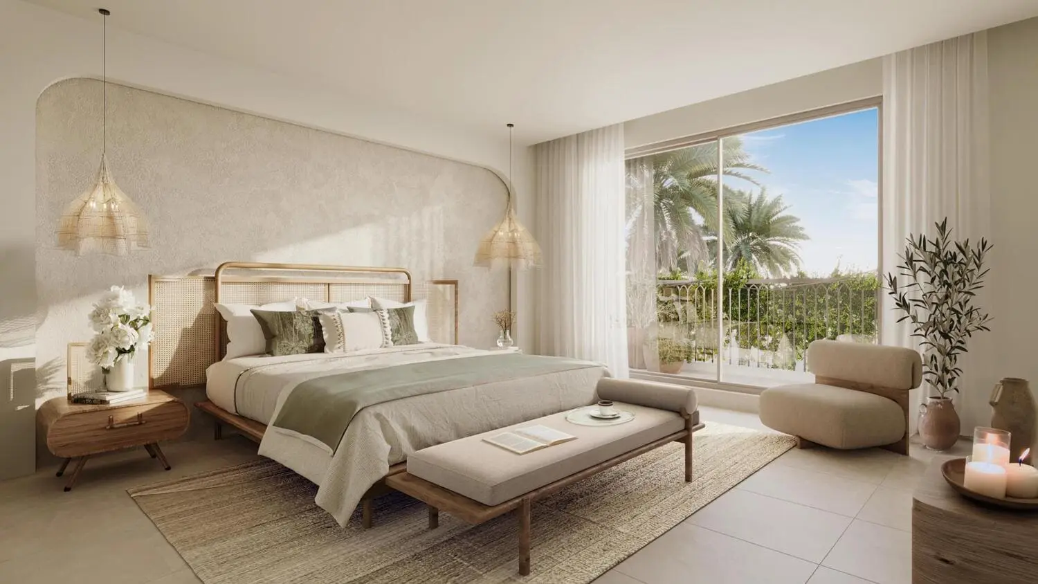 Bloom Living Olvera elegant bedroom with modern finishes and natural light