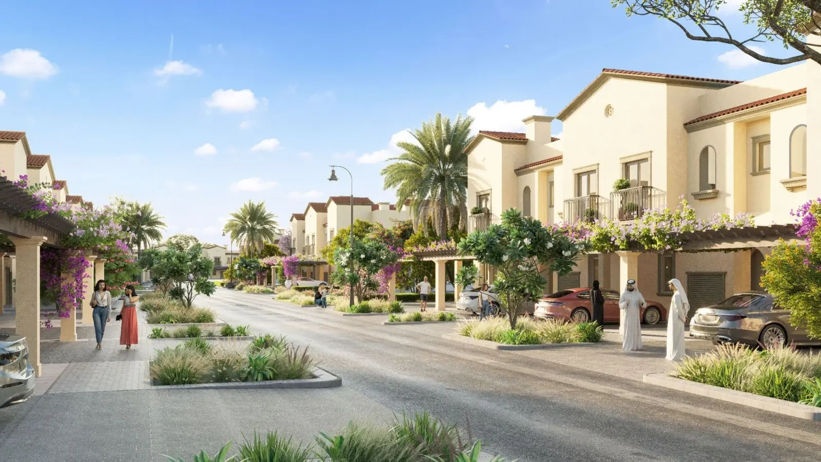 Bloom Living Casares landscaped community surroundings with green spaces and pathways