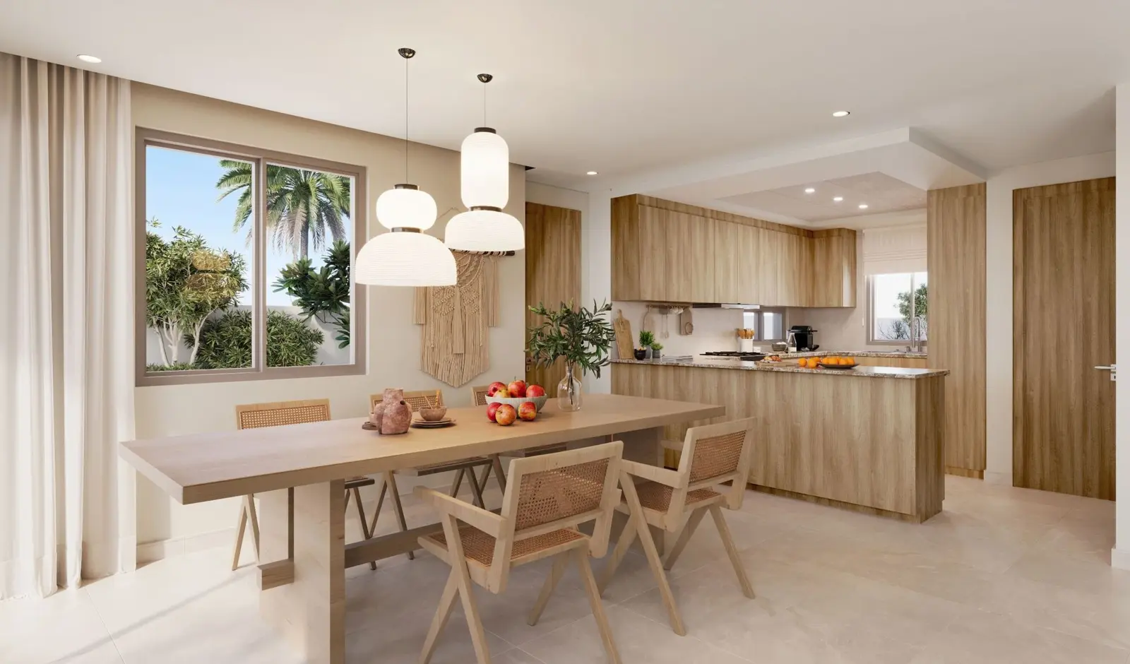Bloom Living Casares open-plan dining area with contemporary finishes Zayed City Abu Dhabi villa