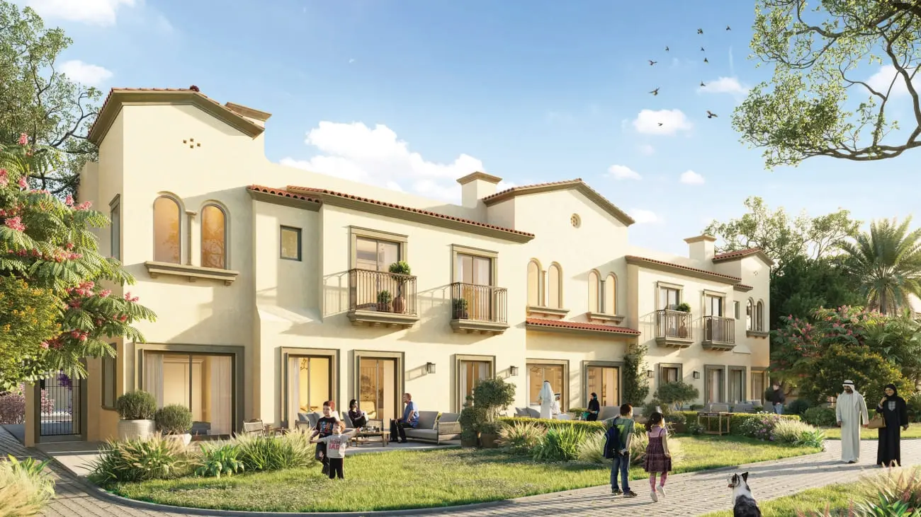 Terracotta roof detailing at Carmona at Bloom Living Zayed City