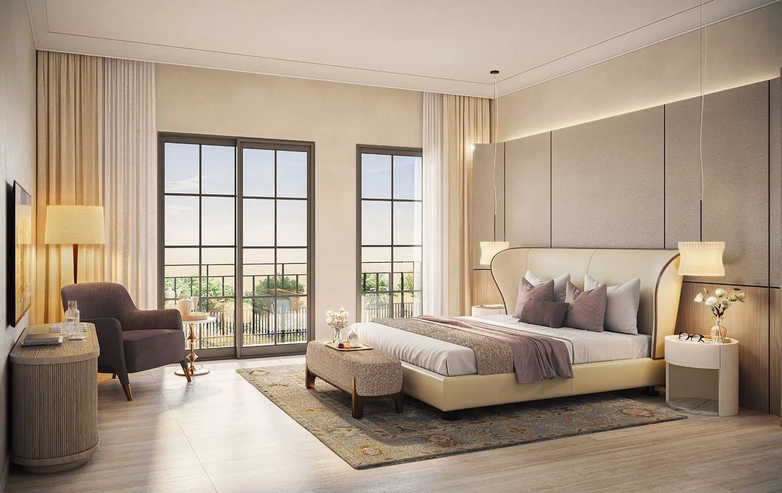 Marbella Bloom Living Zayed City Abu Dhabi master bedroom interior with elegant finishes and natural lighting