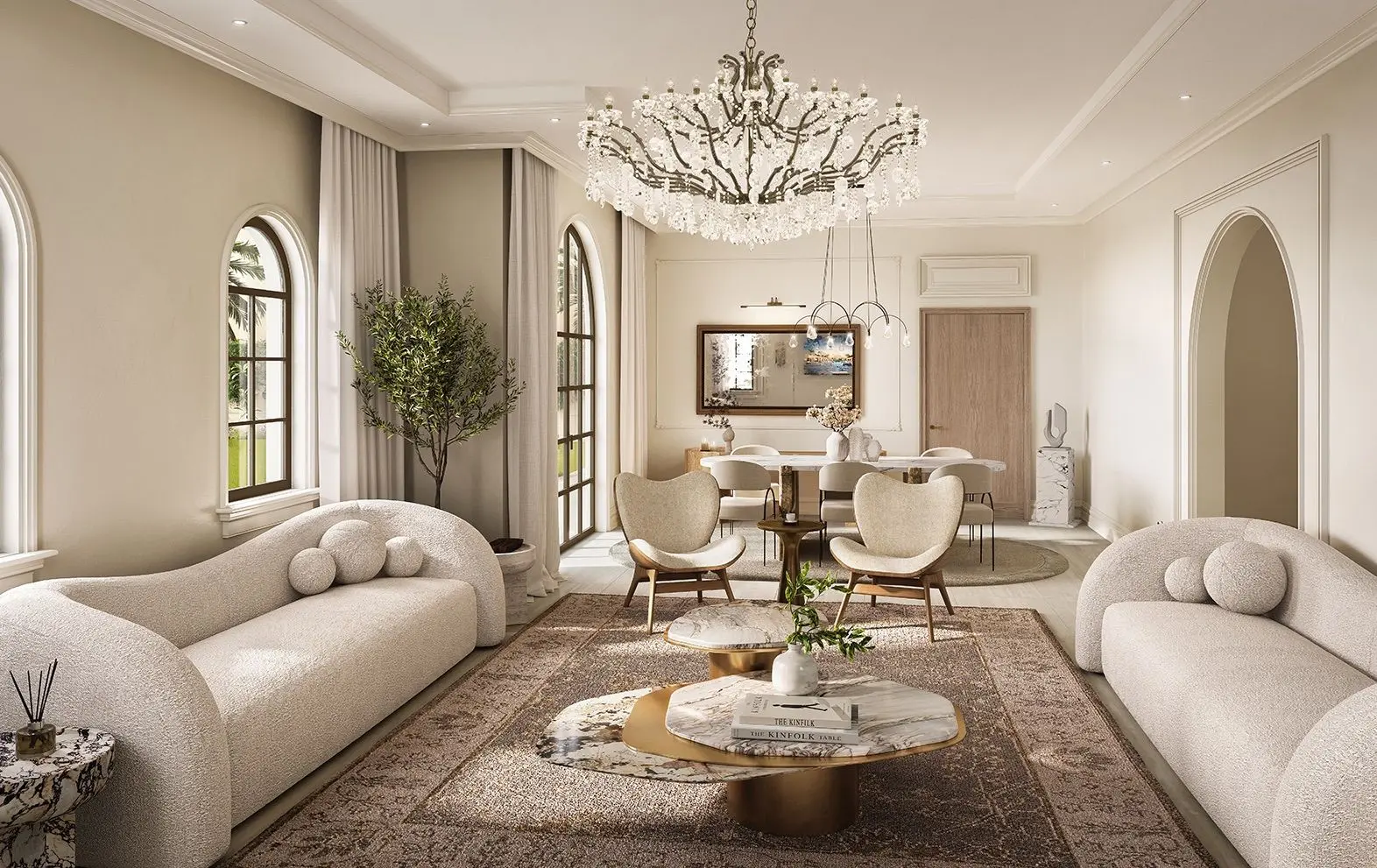 Marbella Bloom Living Zayed City Abu Dhabi luxury villa interior with elegant living room and modern family spaces